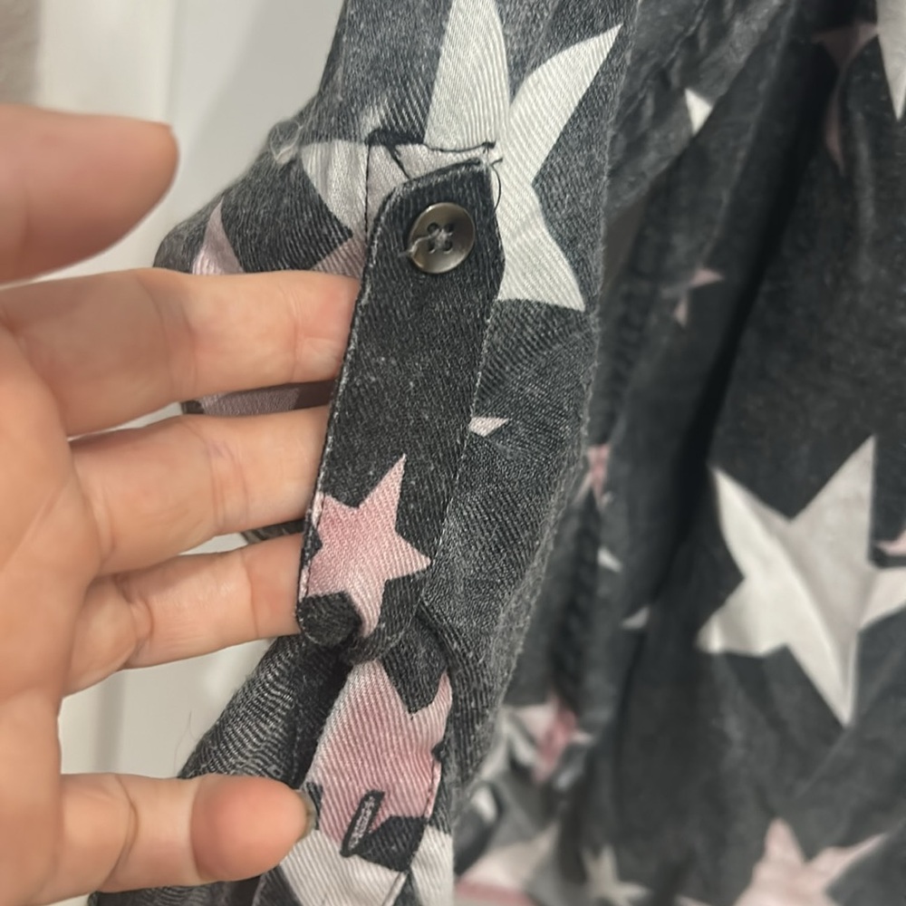 Torrid Black Shirt with Pink and White Stars ( box E) - Picture 4 of 4